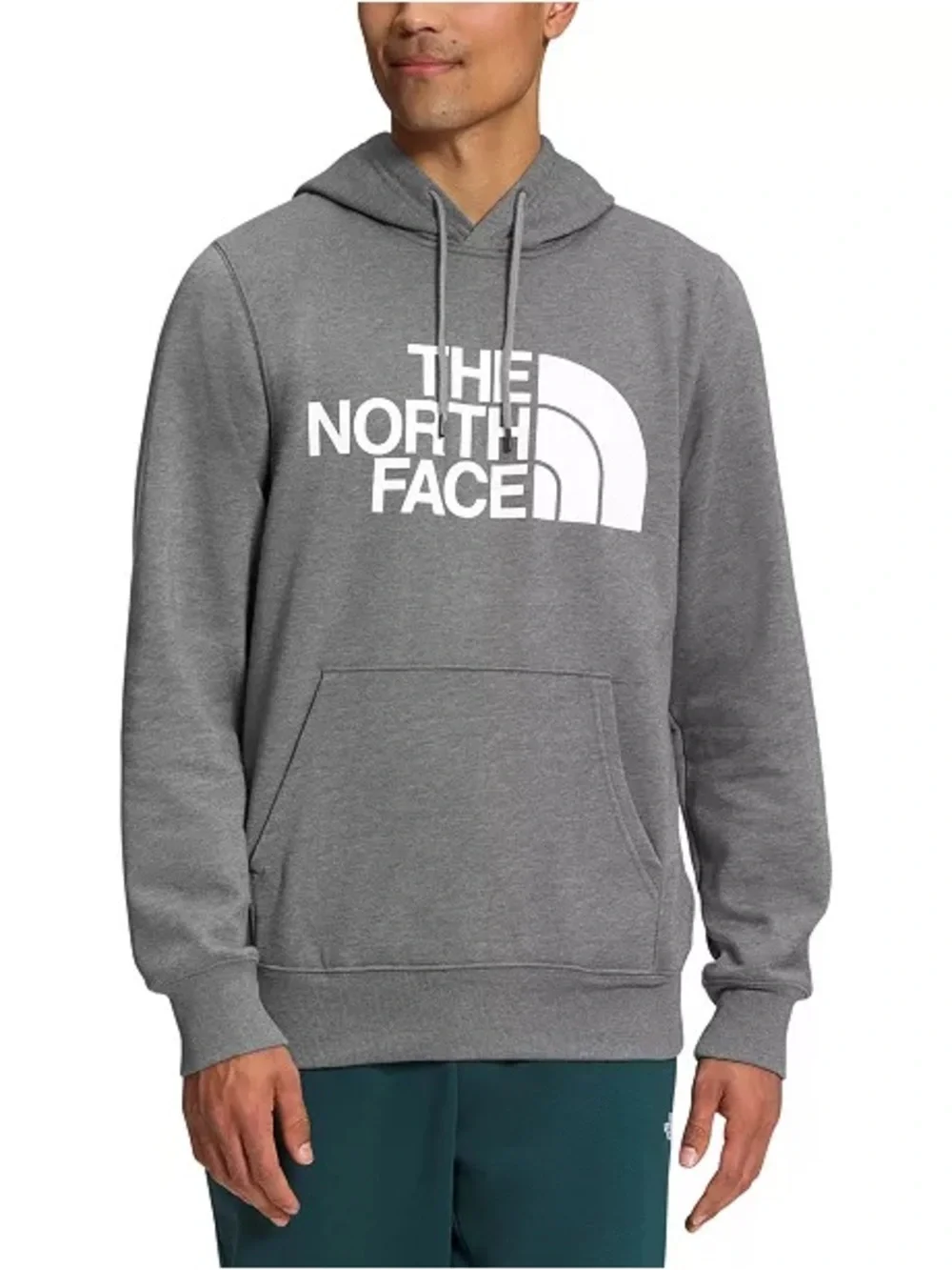 The North Face Hooded Pullover Sweatshirt in Grey with White Logo